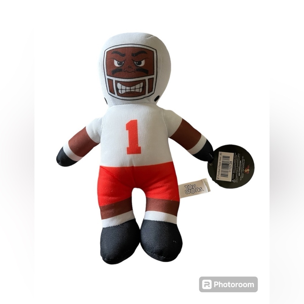 Football Player Plush Cleveland Browns Athletic #1 Brown/Orange NWT